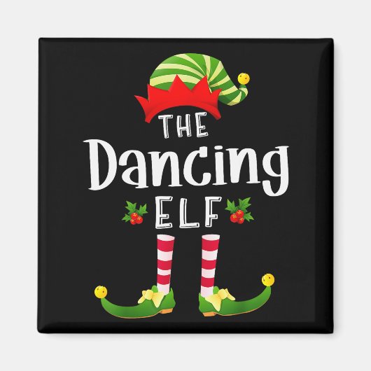 Dancing Christmas Elf Matching Pajama X-mas Party  Magneet (Voorkant)
