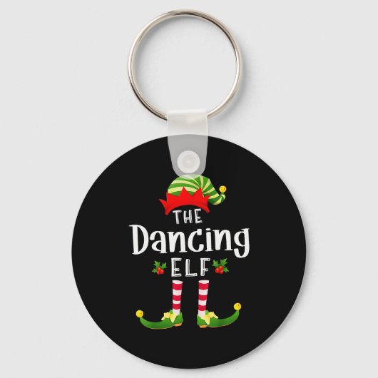 Dancing Christmas Elf Matching Pajama X-mas Party  Sleutelhanger (Voorkant)