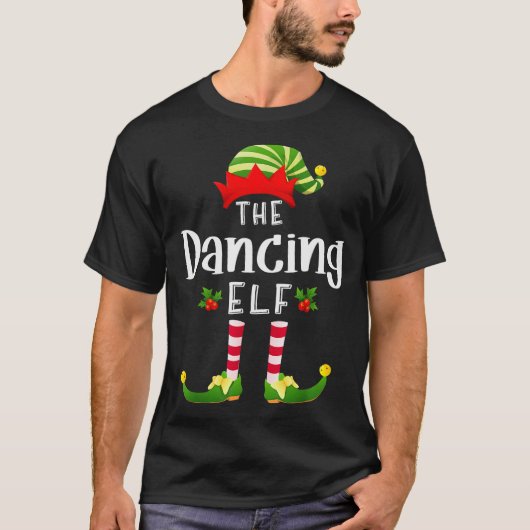 Dancing Christmas Elf Matching Pajama X-mas Party  T-shirt (Voorkant)