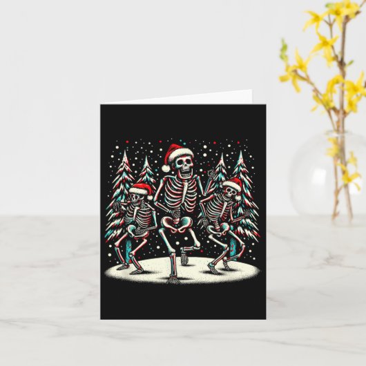 Dancing Christmas Skeletons -  Halloween Co Kaart (Gele Bloem)
