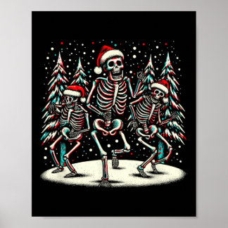 Dancing Christmas Skeletons - Vintage Halloween Co Poster