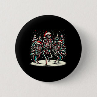 Dancing Christmas Skeletons - Vintage Halloween Co Ronde Button 5,7 Cm