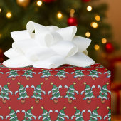 Dancing Christmas Trees Xmas Pixel Art Pattern Cadeaupapier