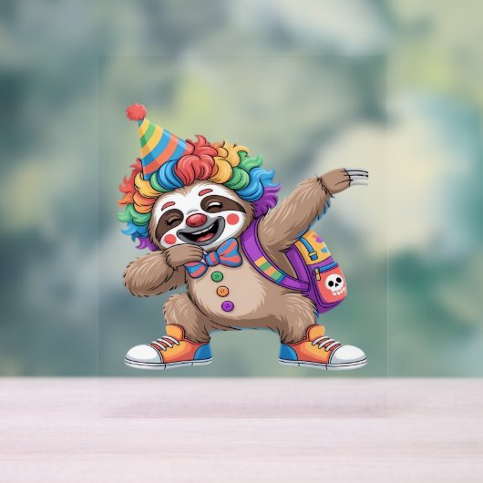 Dancing Clown Dabbing Spooky Halloween luiaards Ov Acryl Bord (Neutraal)