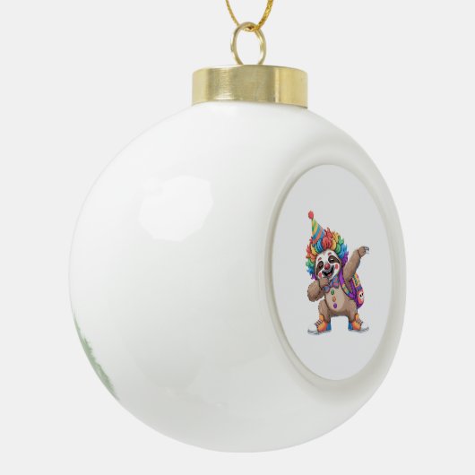 Dancing Clown Dabbing Spooky Halloween luiaards Ov Keramische Bal Ornament (Links)