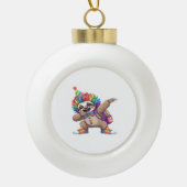 Dancing Clown Dabbing Spooky Halloween luiaards Ov Keramische Bal Ornament (Voorkant)
