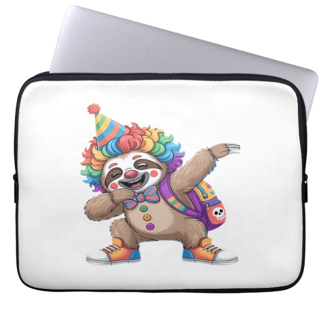 Dancing Clown Dabbing Spooky Halloween luiaards Ov Laptop Sleeve (Voorkant)