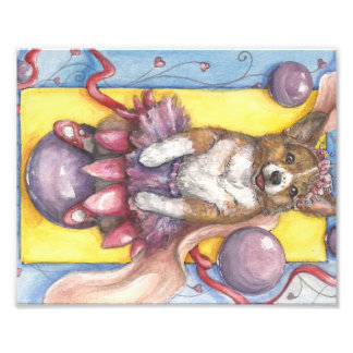 Dancing Corgi Foto Afdruk