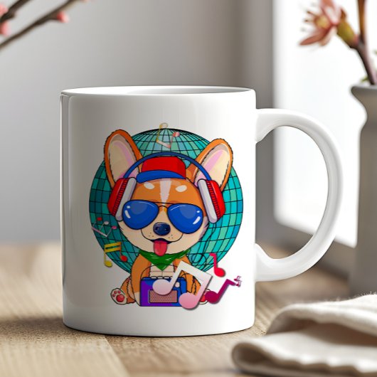 Dancing Corgi Kawaii Cute Koffiemok