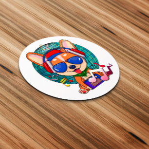 Dancing Corgi Kawaii Cute Ronde Sticker