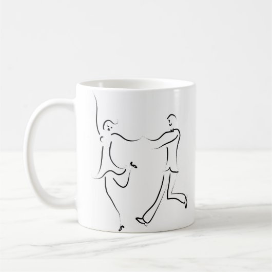 Dancing Couple Sketch Koffiemok (Links)
