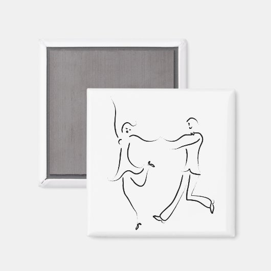 Dancing Couple Sketch Magneet (Voorkant / Achterkant)