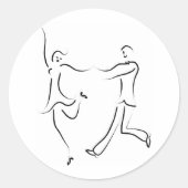 Dancing Couple Sketch Ronde Sticker (Voorkant)