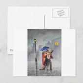 DANCING COUPLE UMBRELLA BRIEFKAART (Voorkant / Achterkant)