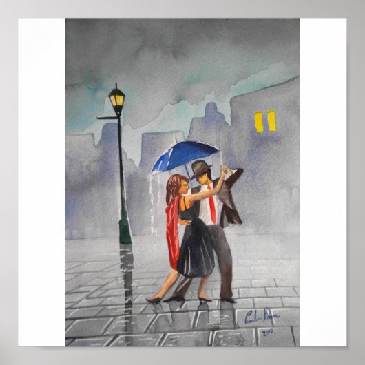 DANCING COUPLE UMBRELLA POSTER (Voorkant)
