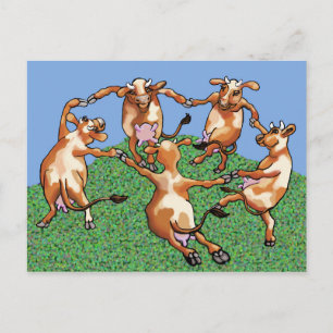 Dancing cows briefkaart