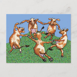 Dancing cows briefkaart