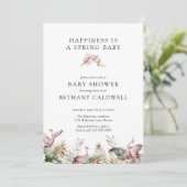 Dancing Cranes Spring Orchids Baby shower Kaart (Staand voorkant)