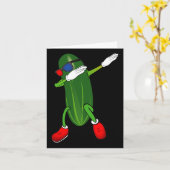 Dancing Cucumber Pickle Lover Schattige Funny Kaart (Gele Bloem)