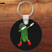 Dancing Cucumber Pickle Lover Schattige Funny Sleutelhanger (Voorkant)