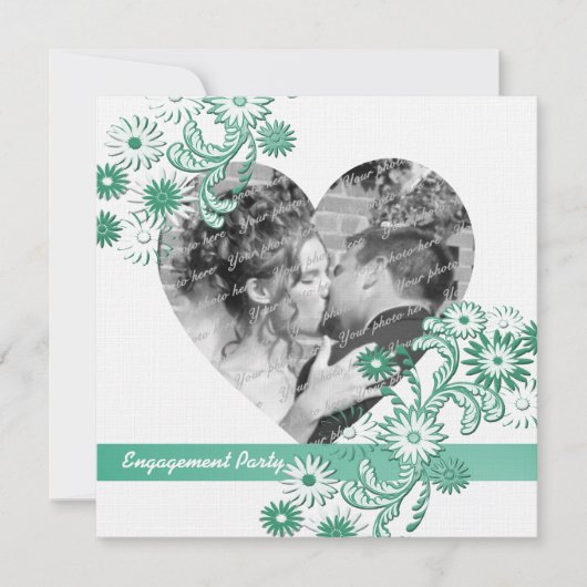Dancing Daisies verlovingsfeest en foto Kaart (Voorkant)