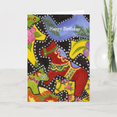 Dancing Dala Horses Birthday Kaart (Voorkant)