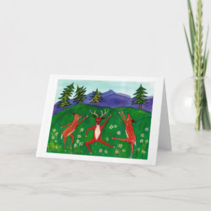 Dancing Deer Notecard Kaart