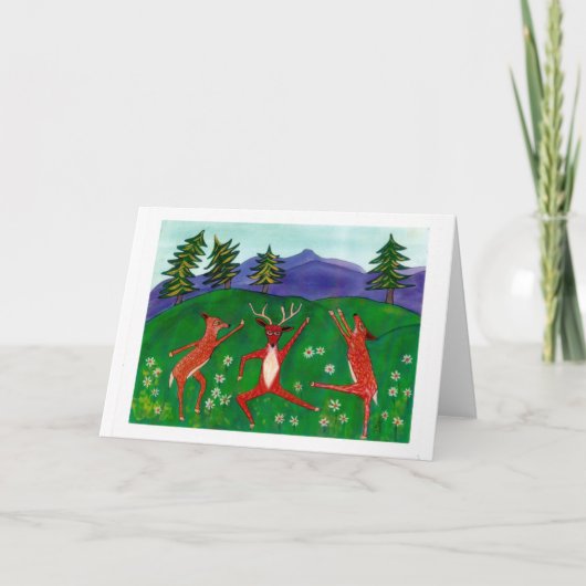 Dancing Deer Notecard Kaart (Voorkant)