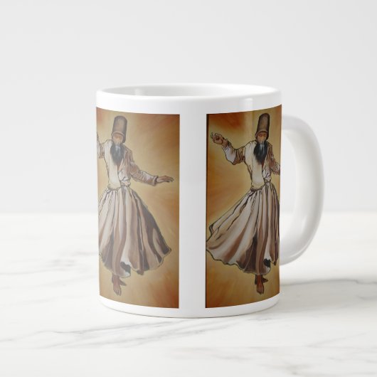Dancing Dervish Ottoman Dynasty Art Grote Koffiekop (Voorkant rechts)