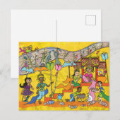 Dancing Devas - Apsara Cartoon Briefkaart (Voorkant / Achterkant)
