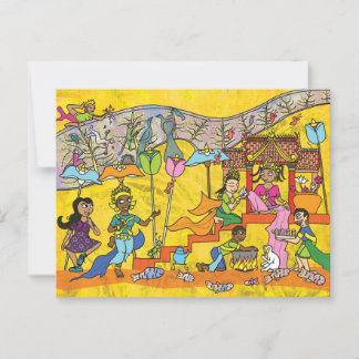Dancing Devas - Apsara Cartoon Briefkaart