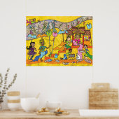 Dancing Devas - Cambodjaanse kunstprint Poster (Keuken)