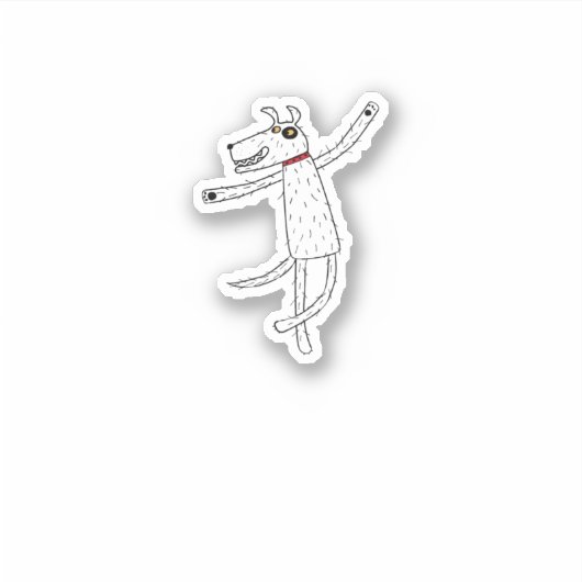Dancing Dog Sticker (Voorkant)