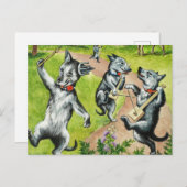 Dancing Dogs by Louis Wain Briefkaart (Voorkant / Achterkant)