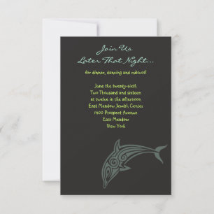 DANCING DOLPHINS Bat Mitzvah Party Card Kaart