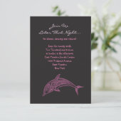 DANCING DOLPHINS Bat Mitzvah Party Kaart-roze Kaart (Staand voorkant)