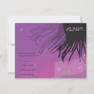 DANCING DOLPHINS Bat Mitzvah Reply Card-roze RSVP Kaartje