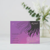 DANCING DOLPHINS Bat Mitzvah Reply Card-roze RSVP Kaartje (Staand voorkant)