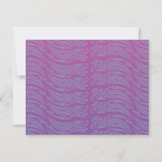 DANCING DOLPHINS Bat Mitzvah Reply Card-roze RSVP Kaartje (Achterkant)