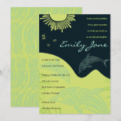 DANCING DOLPHINS Bat Mitzvah Uitnodiging (Voorkant / Achterkant)