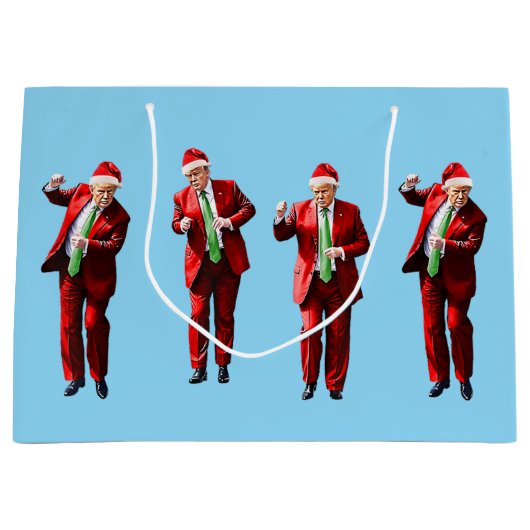 Dancing Donald Trump Christmas MAGA Groot Cadeauzakje (Voorkant)