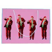 Dancing Donald Trump Christmas MAGA Groot Cadeauzakje (Achterkant)