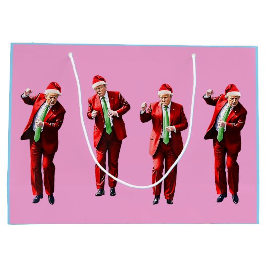 Dancing Donald Trump Christmas MAGA Groot Cadeauzakje (Achterkant)