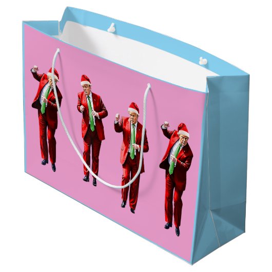 Dancing Donald Trump Christmas MAGA Groot Cadeauzakje (Achterkant Gekanteld)