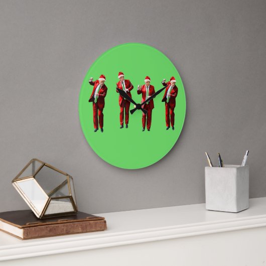 Dancing Donald Trump Christmas MAGA Grote Klok (Kantoor)