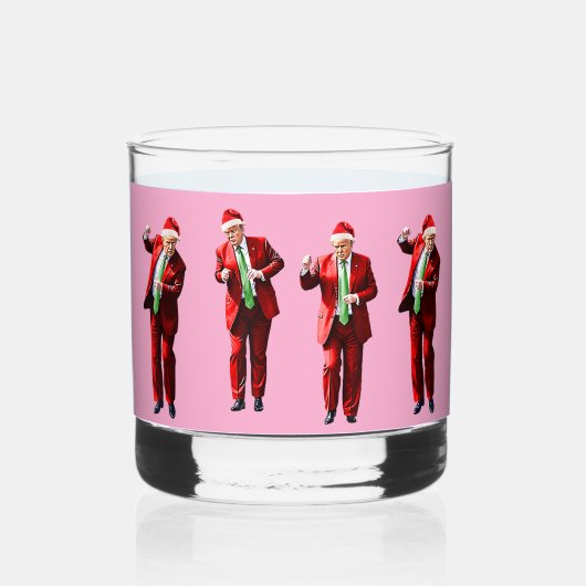 Dancing Donald Trump Christmas MAGA Whisky Glas (Achterkant)