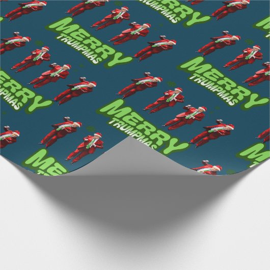 Dancing Donald Trump MAGA Kerst Cadeaupapier (Hoek)