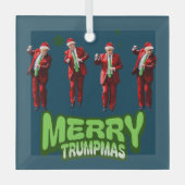 Dancing Donald Trump MAGA Kerst Glas Ornament (Voorkant)