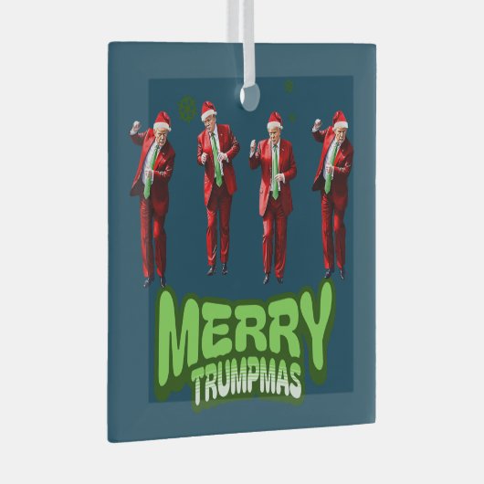 Dancing Donald Trump MAGA Kerst Glas Ornament (Voorkant Rechts)