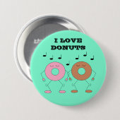Dancing Donuts Mint Green Ronde Button 7,6 Cm (Voorkant /achterkant)